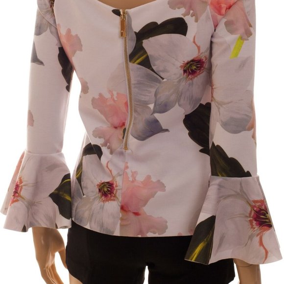 TED BAKER Bloom Bell Sleeved Top Size 6 - Picture 11 of 13